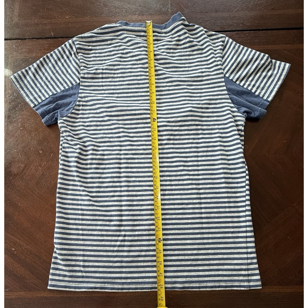 Karl Kani Y2K Striped Logo T Shirt Mens M Blue Cream Cotton Streetwear Graphic - Picture 5 of 10